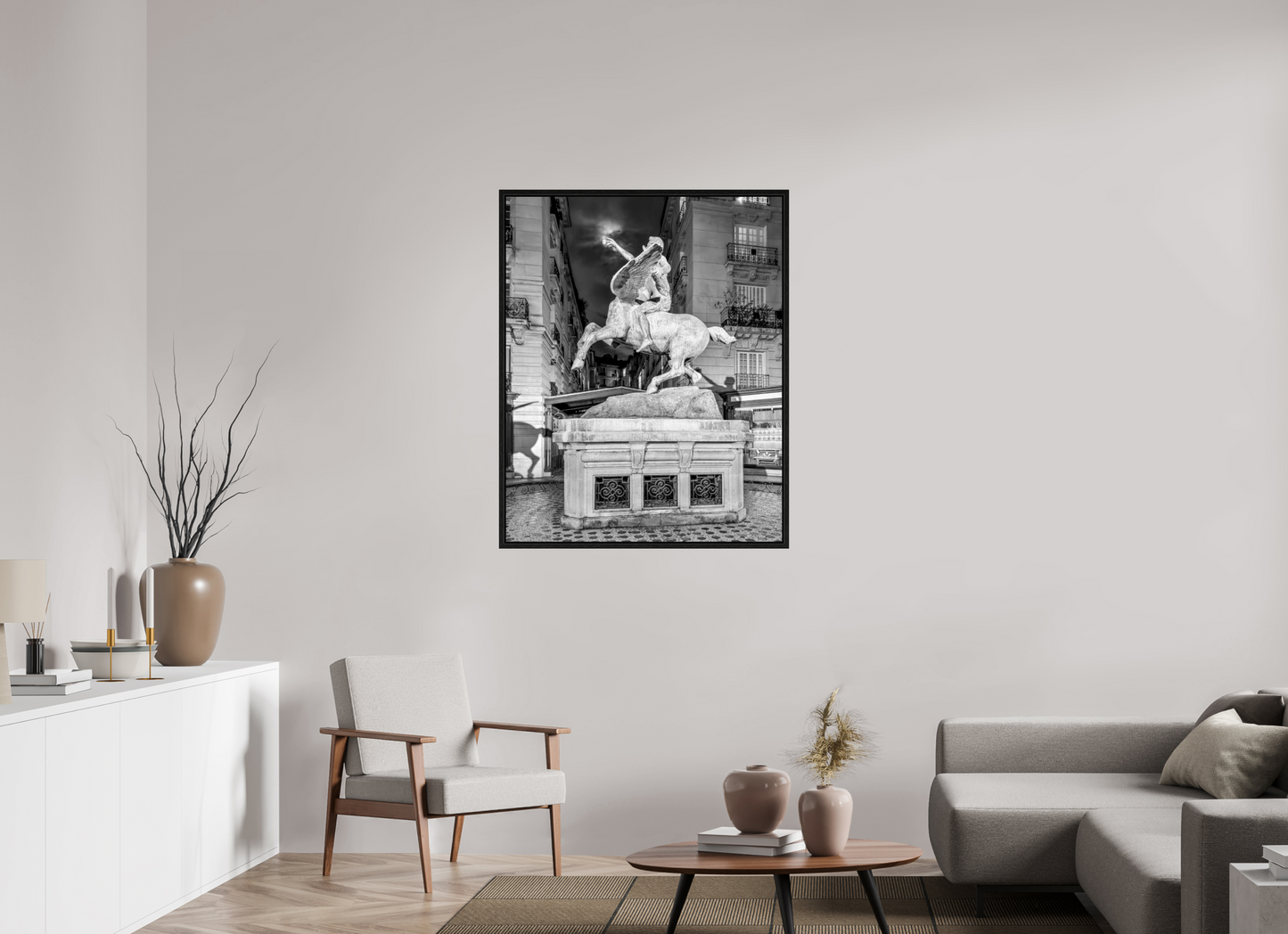 35 x 43.7″, Floater Frame Pegasus Under the Moon — Paris Fine Art Photography Print