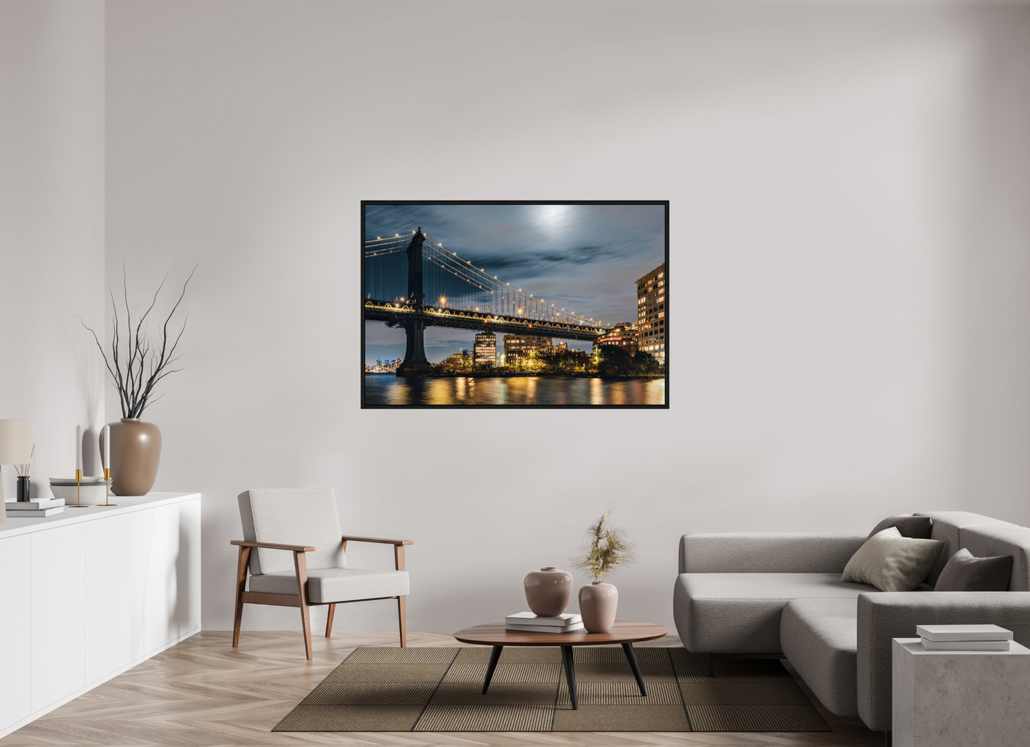 60 x 40″, Floater Frame New York - Manhattan Bridge