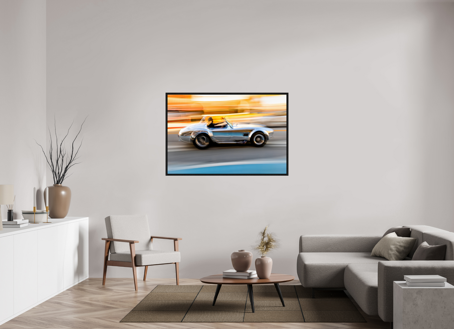 54 x 36″, Floater Frame Cobra in Motion — Fine Art Automotive Photograph