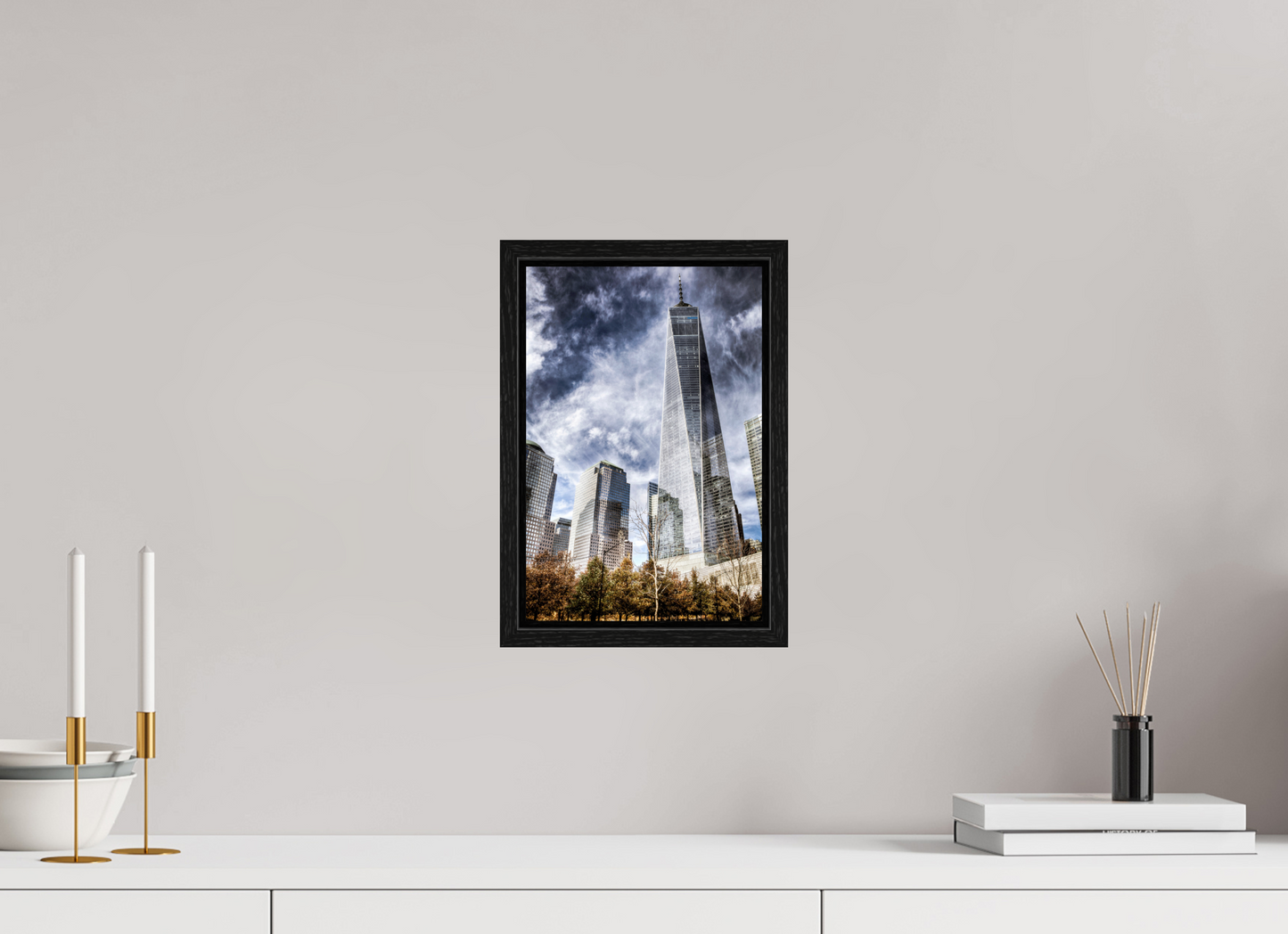 8 x 12″, Floater Frame One World Trade Center – Dramatic New York City Architecture Fine Art Photograph