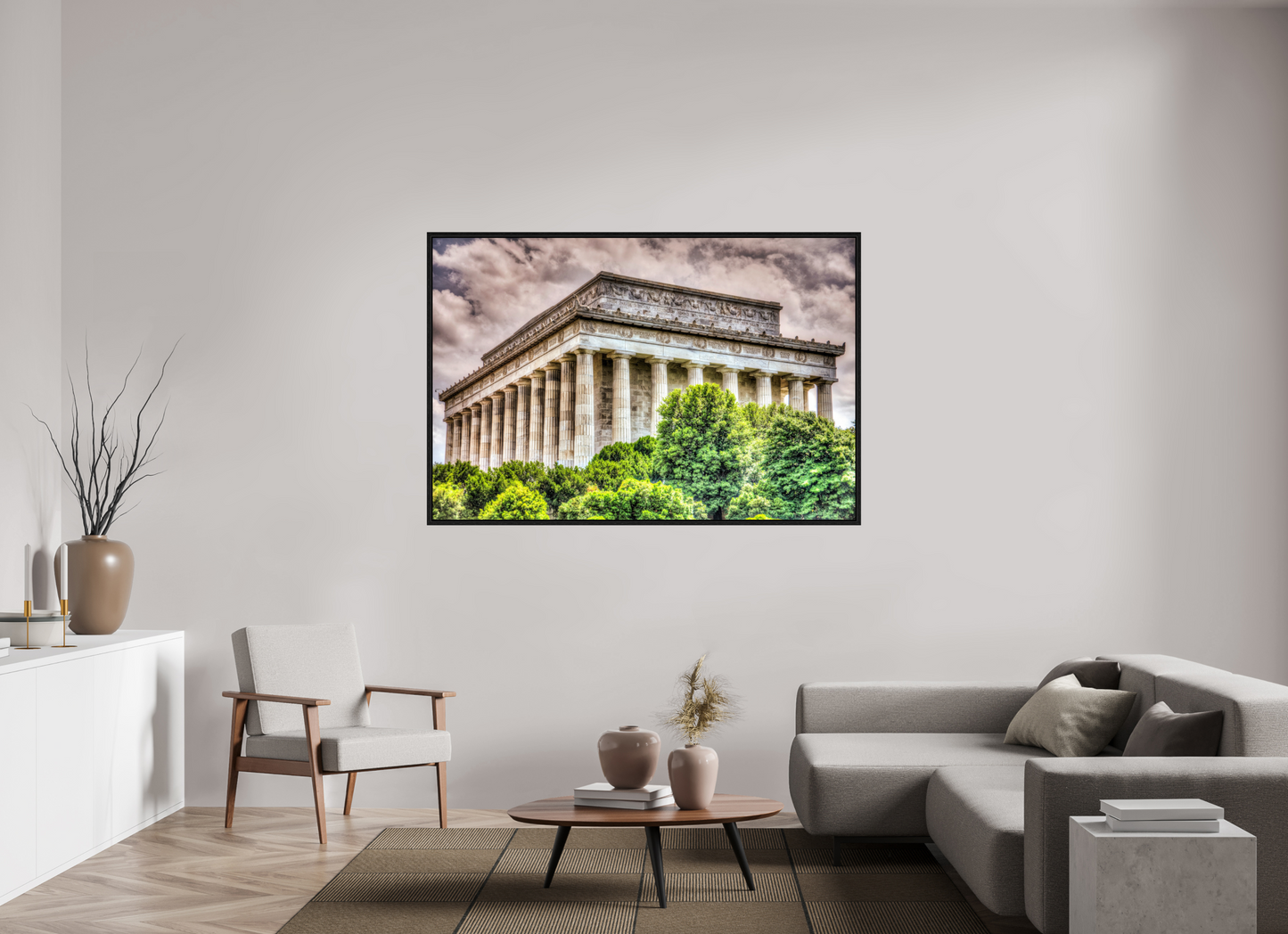 66 x 44″, Floater Frame Lincoln Memorial, Washington DC — Dramatic Architectural Fine Art Print