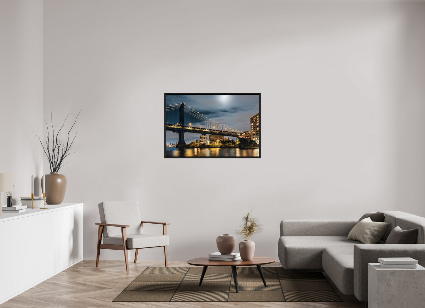 45 x 30″, Floater Frame New York - Manhattan Bridge