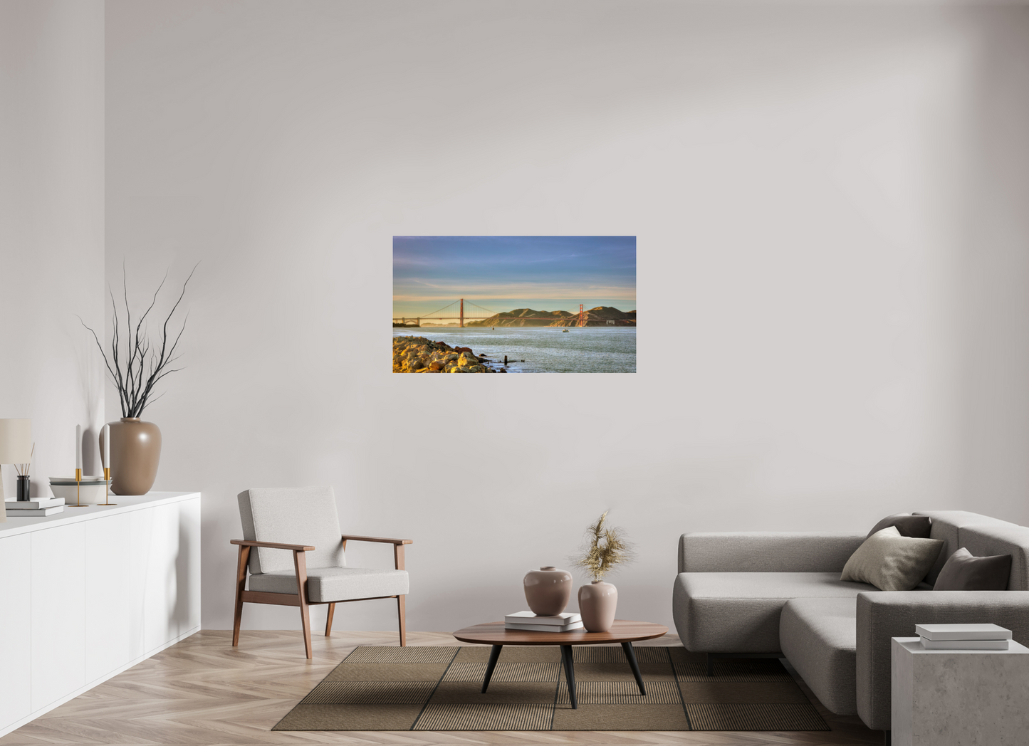 49 x 27.6″, Photo Print Under Acrylic Glass California - Golden Gate Bridge 2