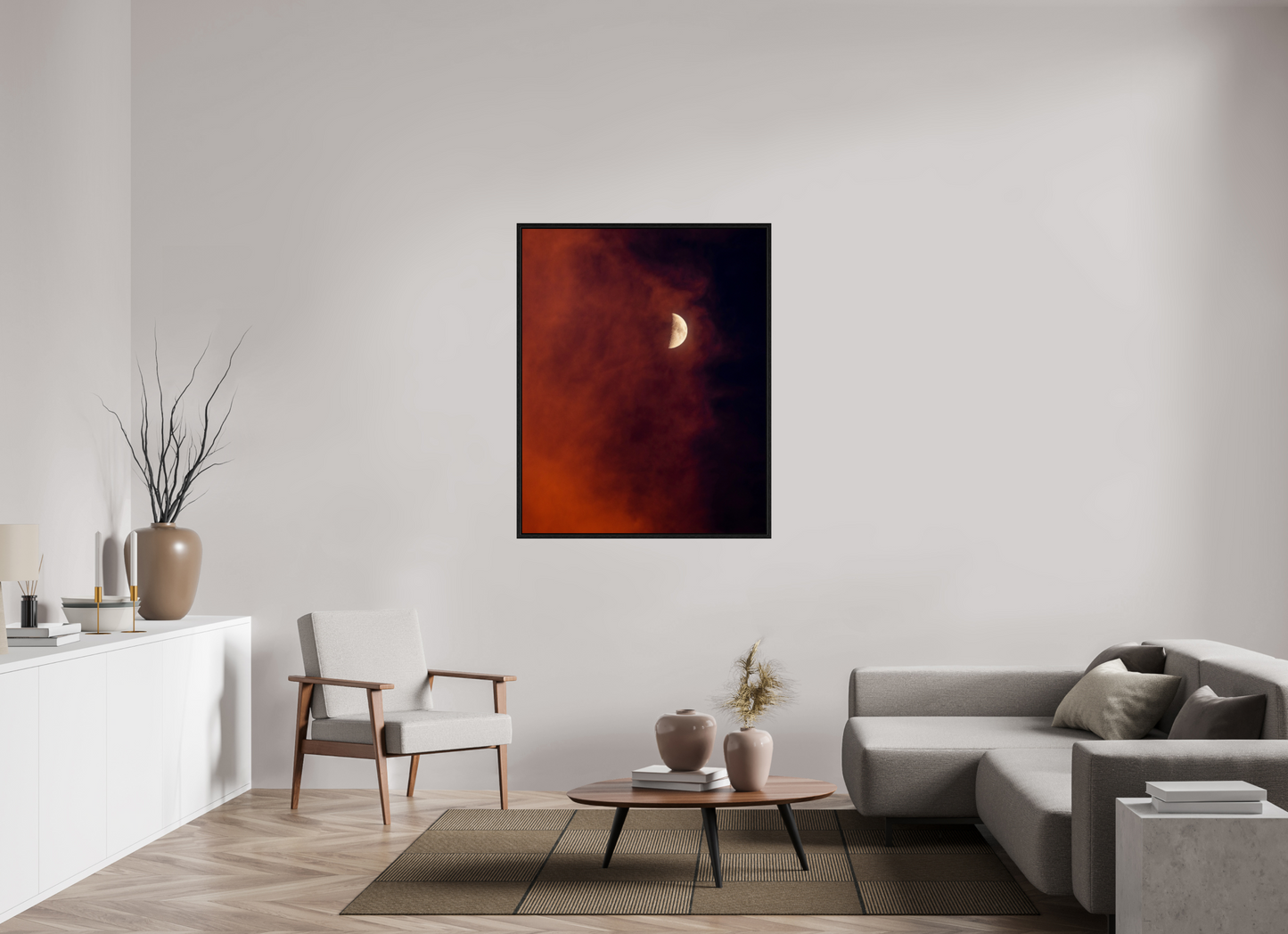 39 x 48.7″, Floater Frame Florida - Red Moon