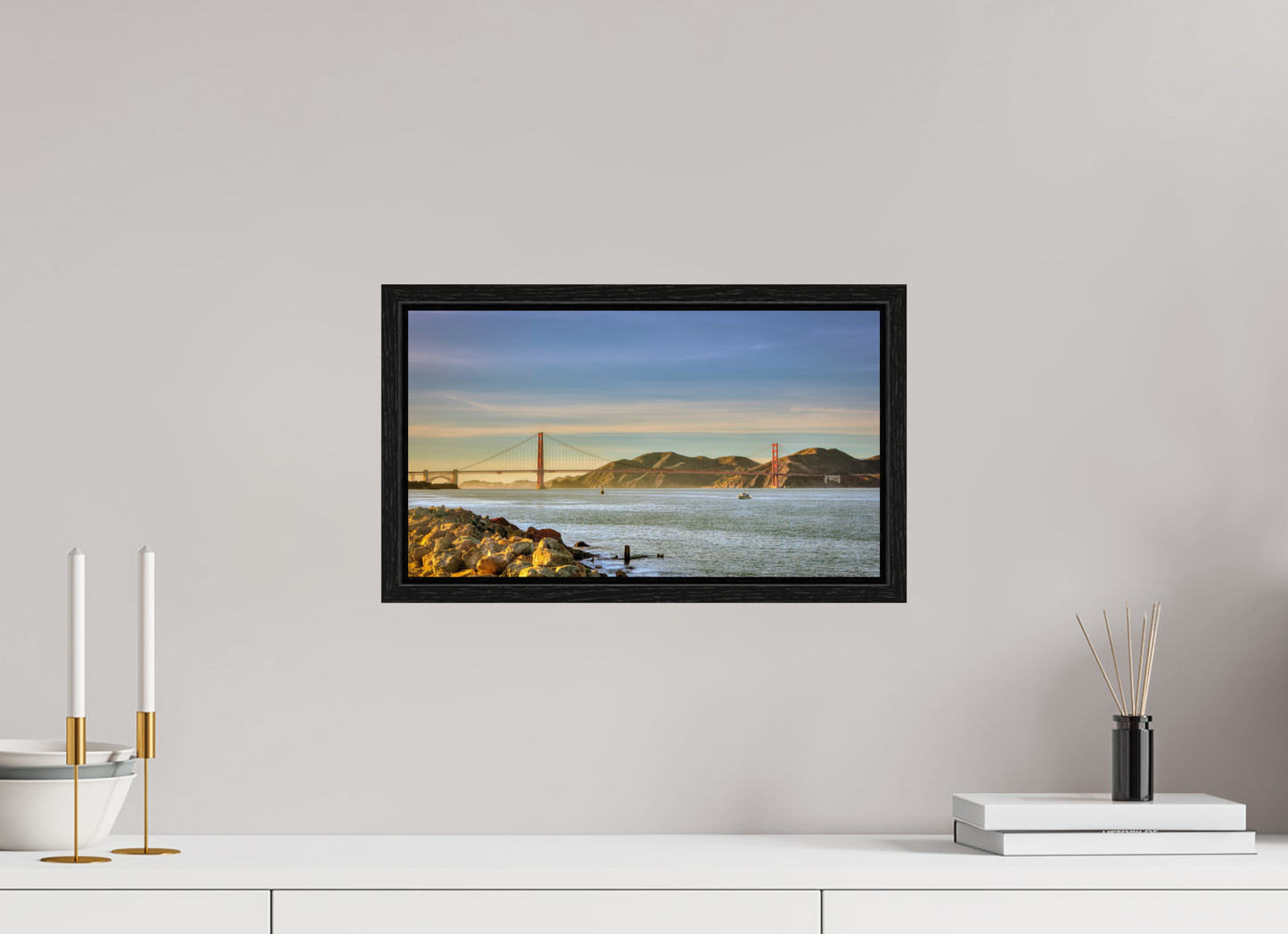 16 x 9″, Floater Frame California - Golden Gate Bridge 2