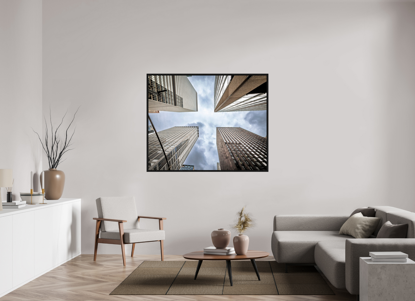 58.7 x 47″, Floater Frame New York - Urban Canyon