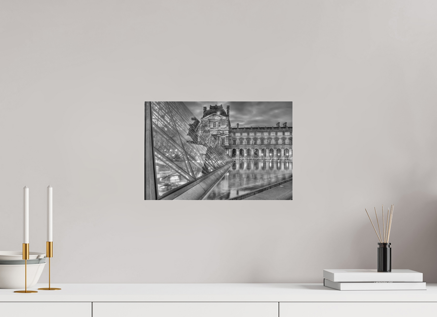 15 x 10″, Photo Print Under Acrylic Glass Paris - Le Louvre by Night