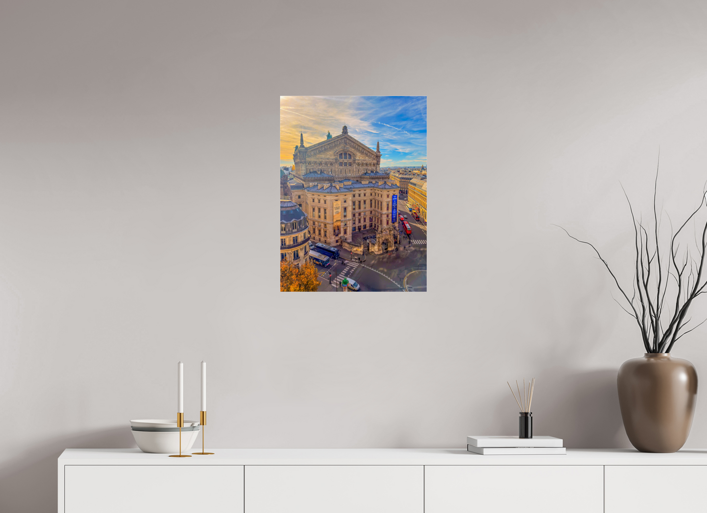18 x 24″, Photo Print Under Acrylic Glass Paris - Palais Garnier at Sunset