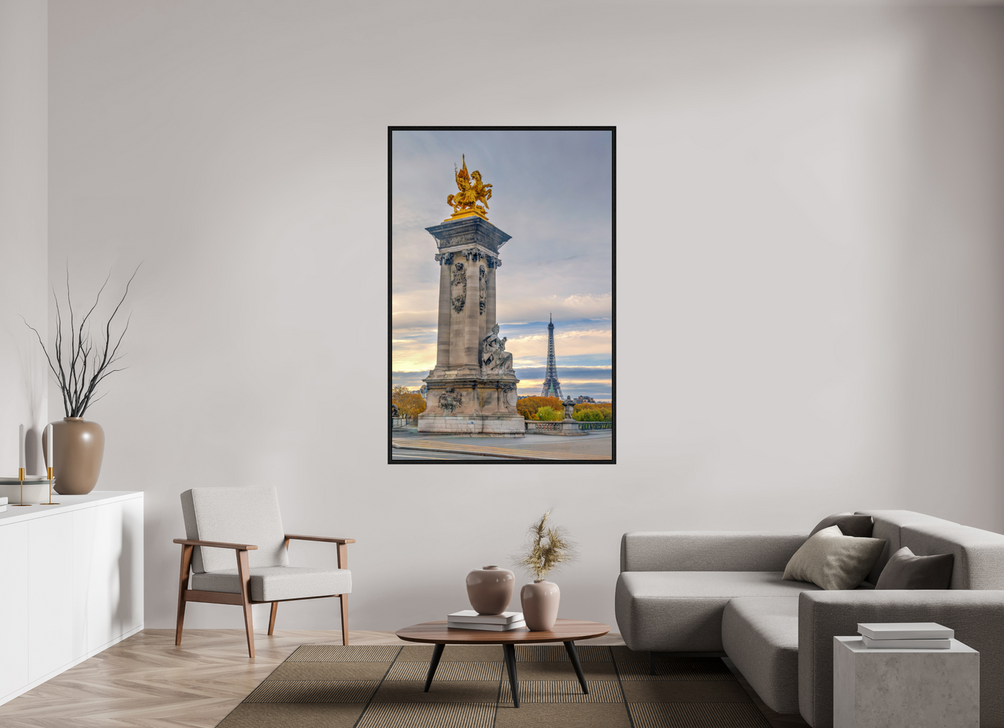 44 x 66″, Floater Frame Paris - Pont Alexandre III at Dawn