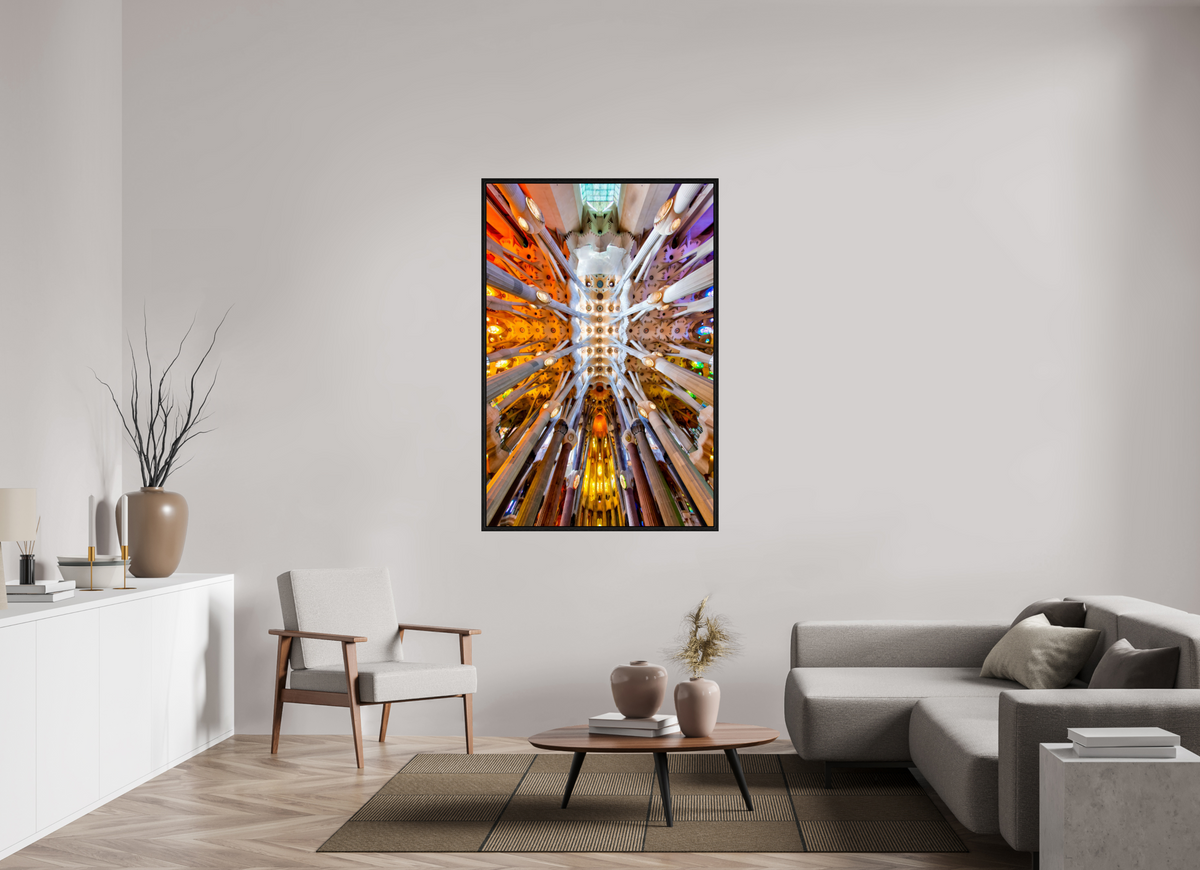 39 x 58.9″, Floater Frame Gaudí’s Celestial Geometry — Sagrada Família, Barcelona
