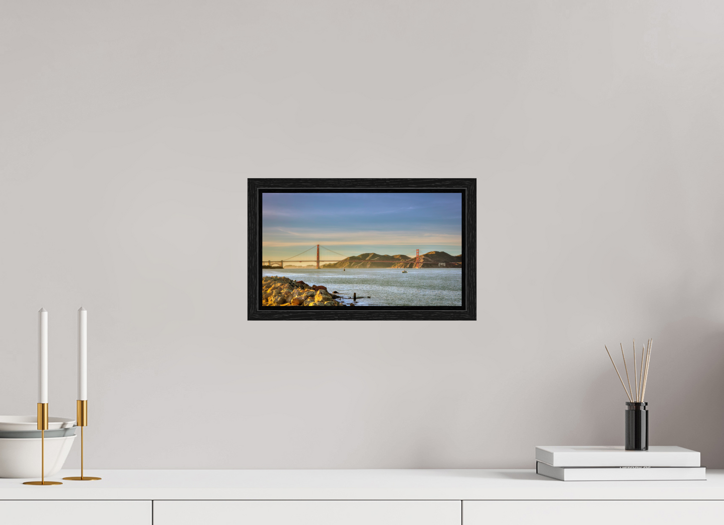 12 x 6.8″, Floater Frame California - Golden Gate Bridge 2