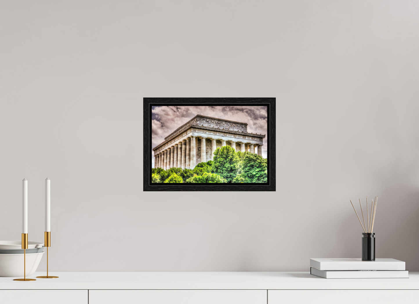 12 x 8″, Floater Frame Lincoln Memorial, Washington DC — Dramatic Architectural Fine Art Print