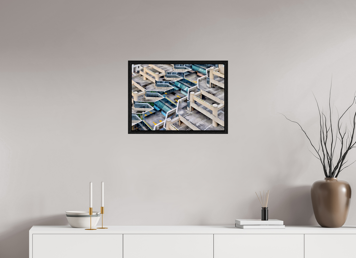 22.4 x 16″, Floater Frame Urban Labyrinth — Geometry in Concrete