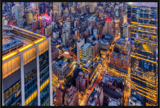 New York from above on acrylic glass