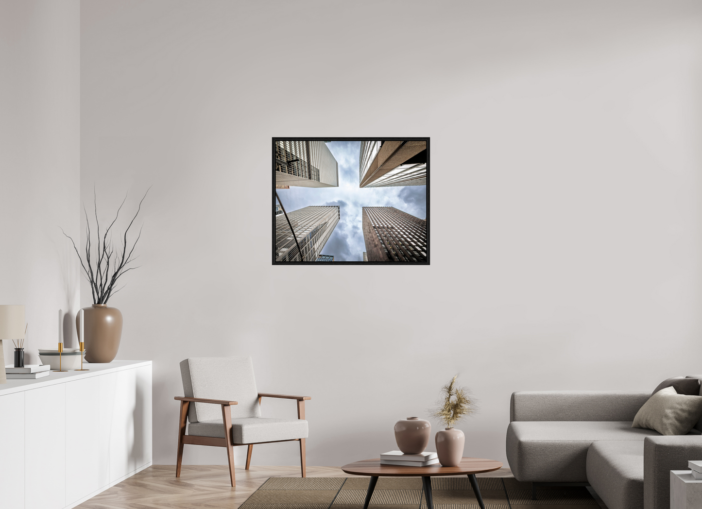 35 x 28″, Floater Frame New York - Urban Canyon