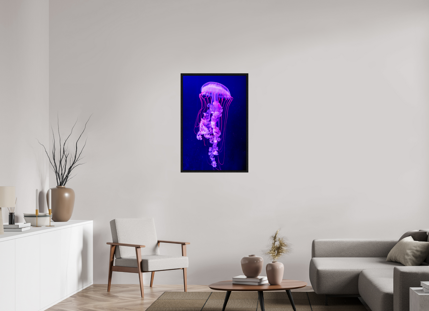 24 x 36″, Floater Frame Electric Dreams – Fine Art Jellyfish Photography Print