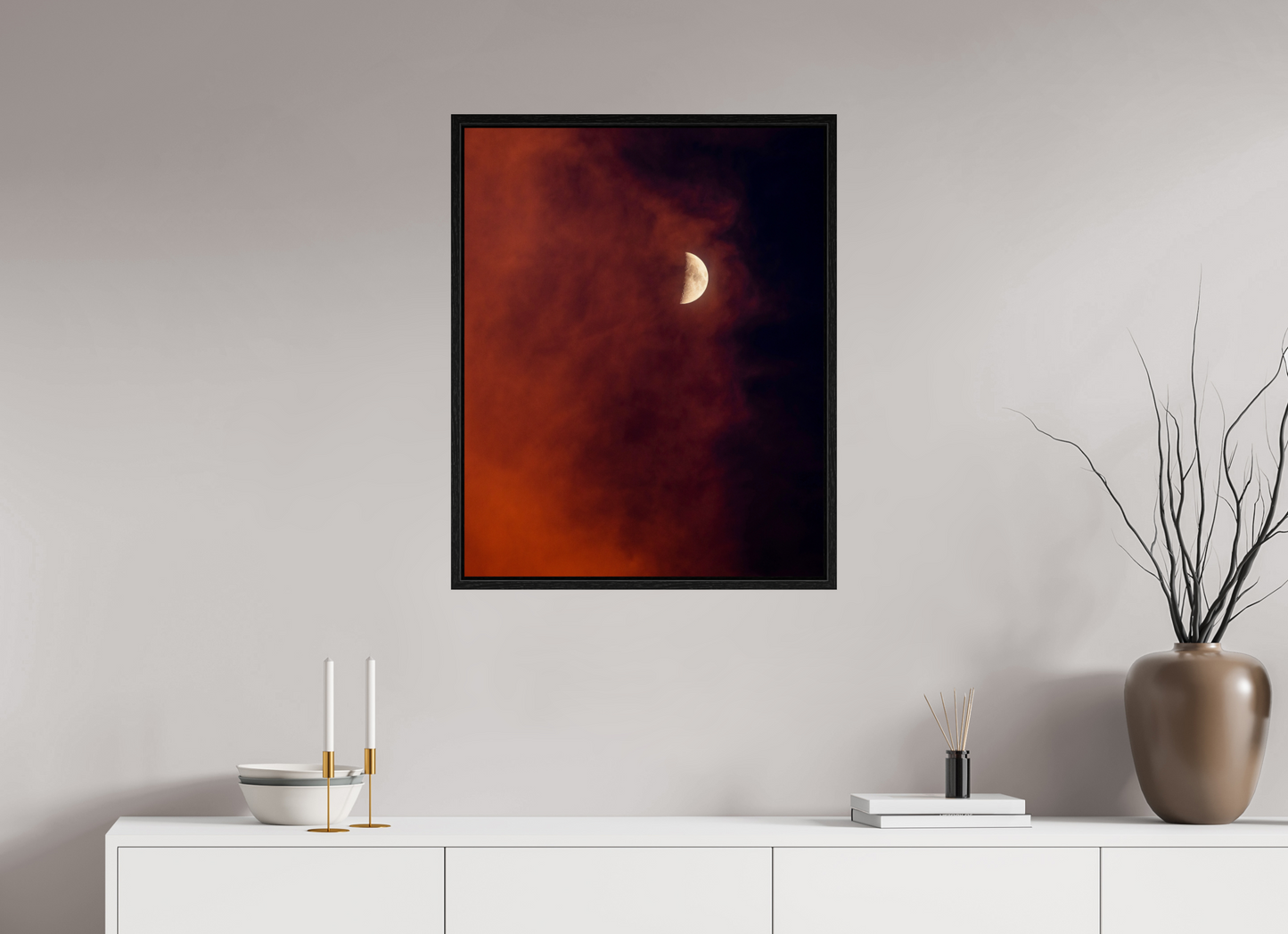 24 x 30″, Floater Frame Florida - Red Moon