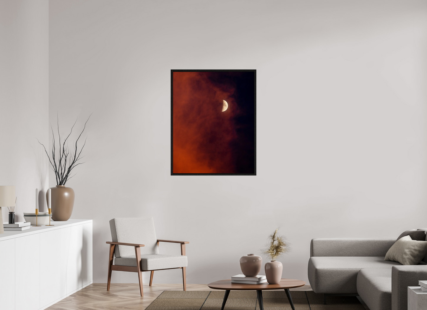 31 x 38.7″, Floater Frame Florida - Red Moon