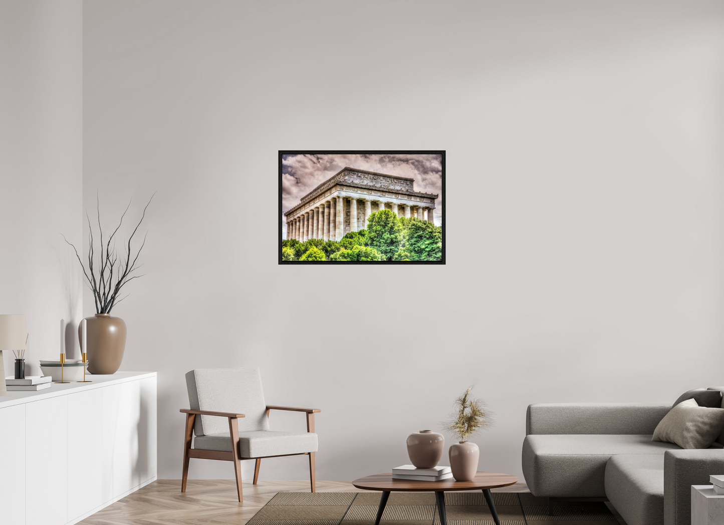 36 x 24″, Floater Frame Lincoln Memorial, Washington DC — Dramatic Architectural Fine Art Print