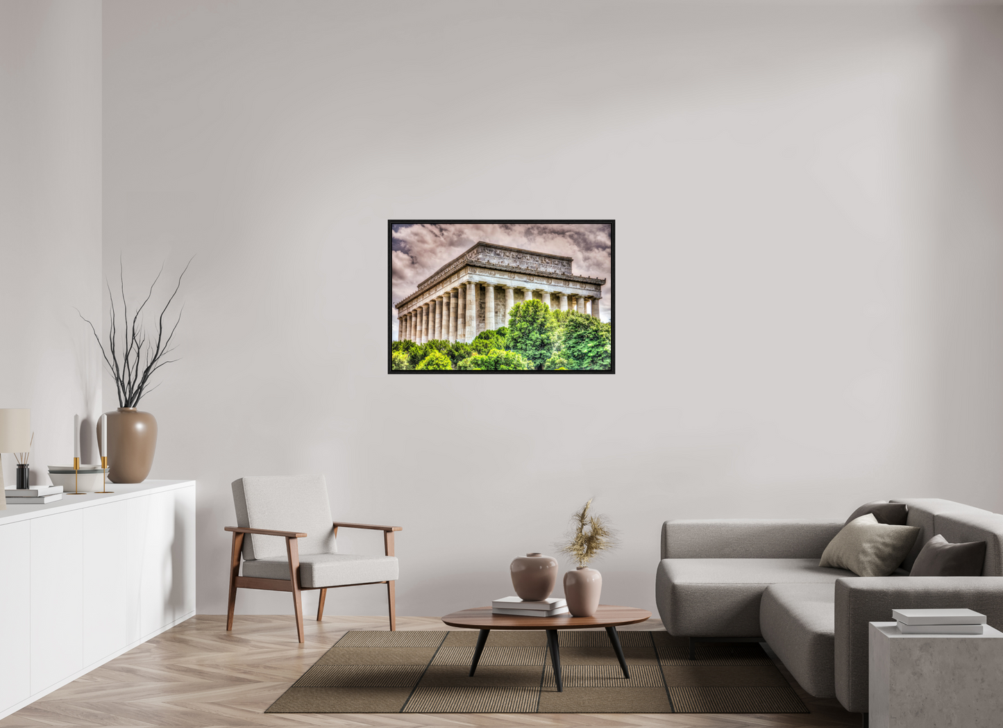 45 x 30″, Floater Frame Lincoln Memorial, Washington DC — Dramatic Architectural Fine Art Print