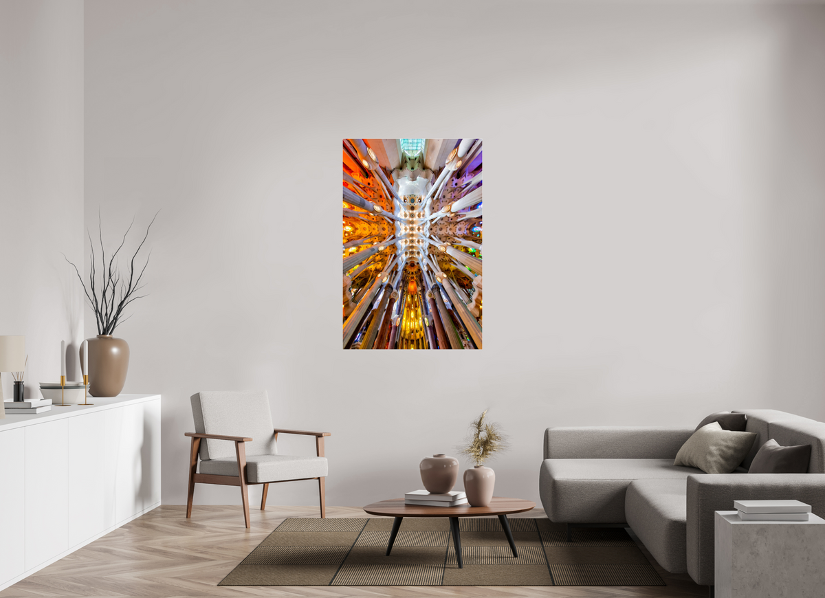 35 x 52.9″, Photo Print Under Acrylic Glass Gaudí’s Celestial Geometry — Sagrada Família, Barcelona