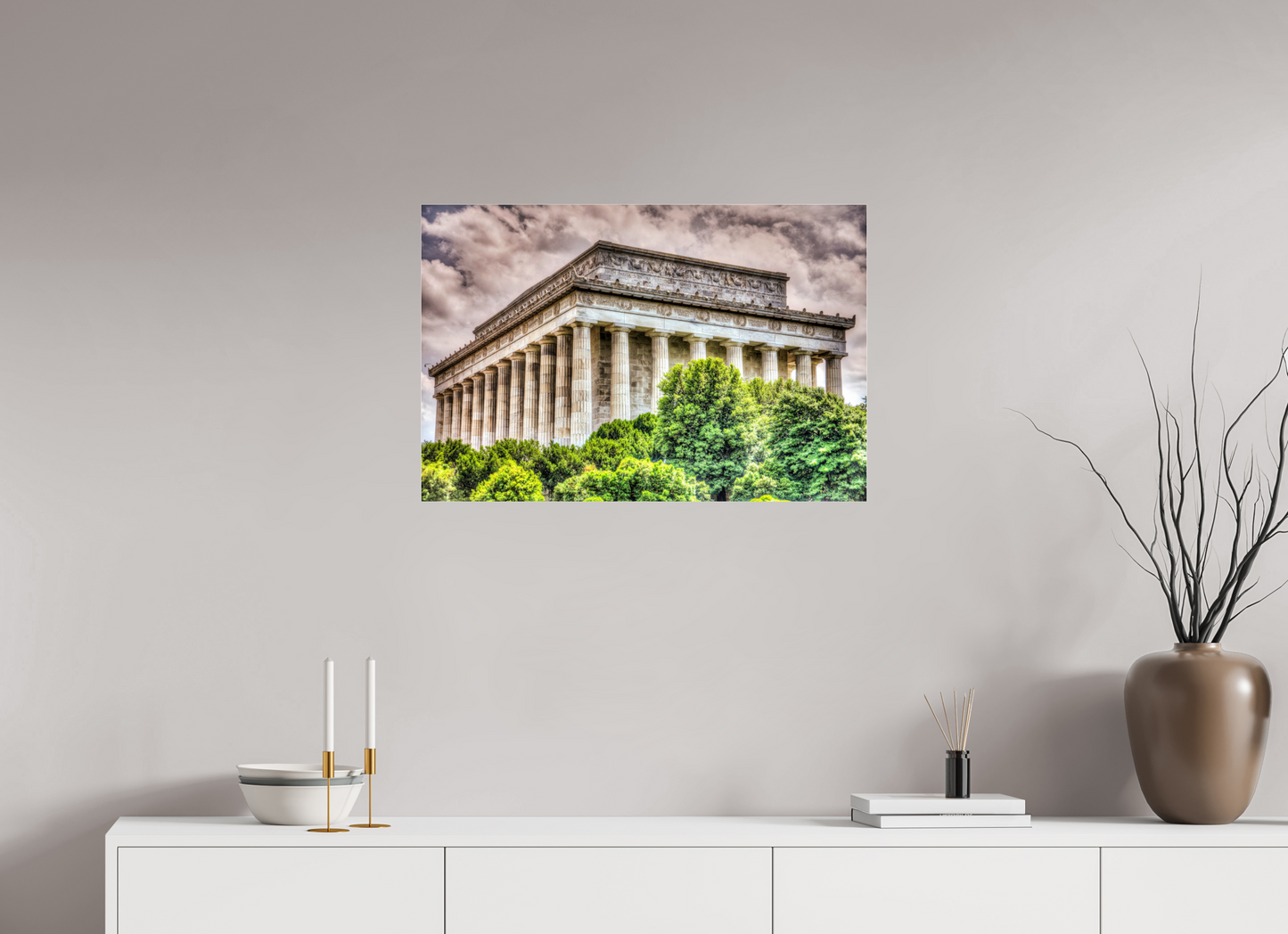 30 x 20″, Photo Print Under Acrylic Glass Lincoln Memorial, Washington DC — Dramatic Architectural Fine Art Print