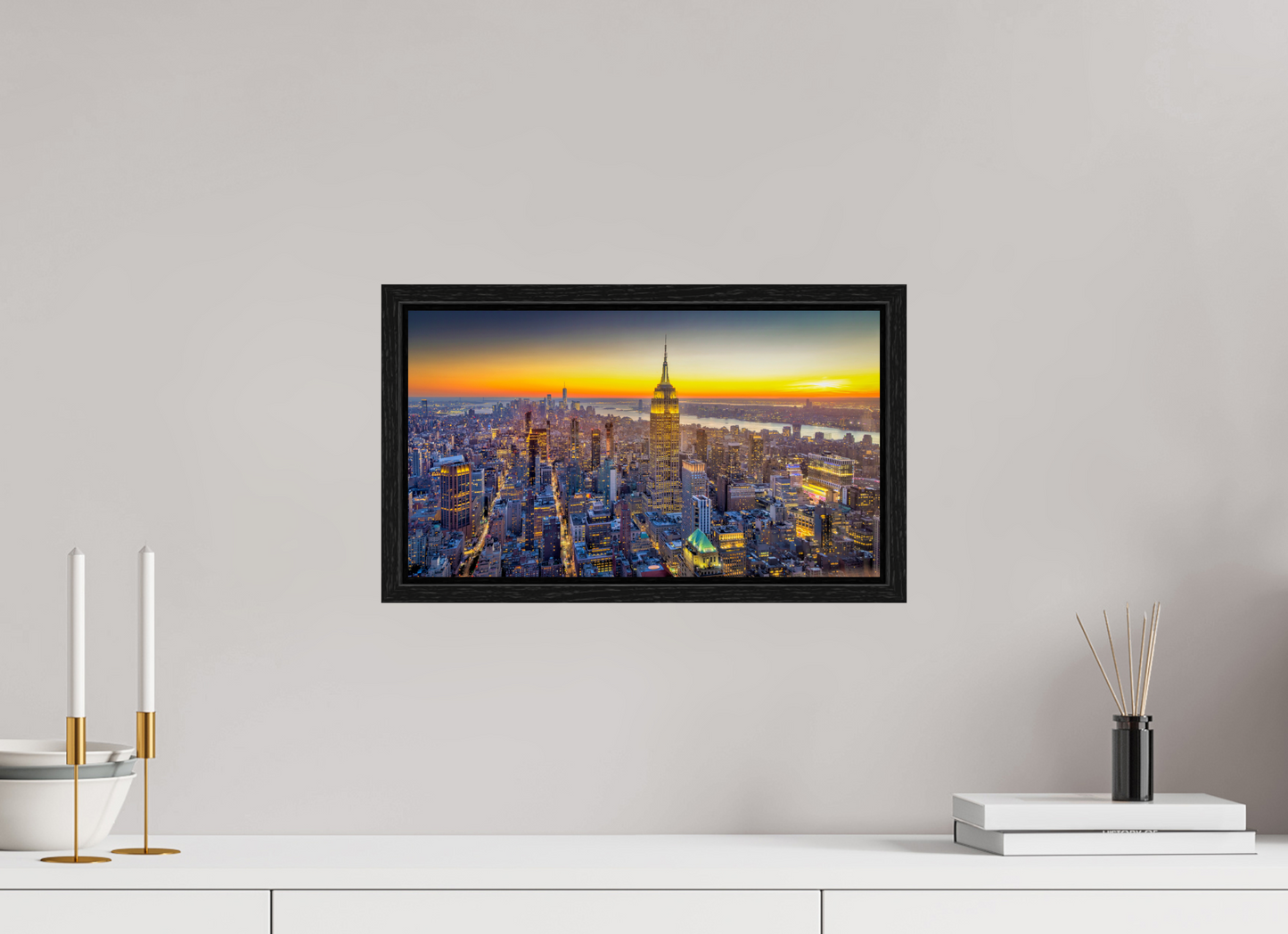 16 x 9″, Floater Frame New York - Urban Glow