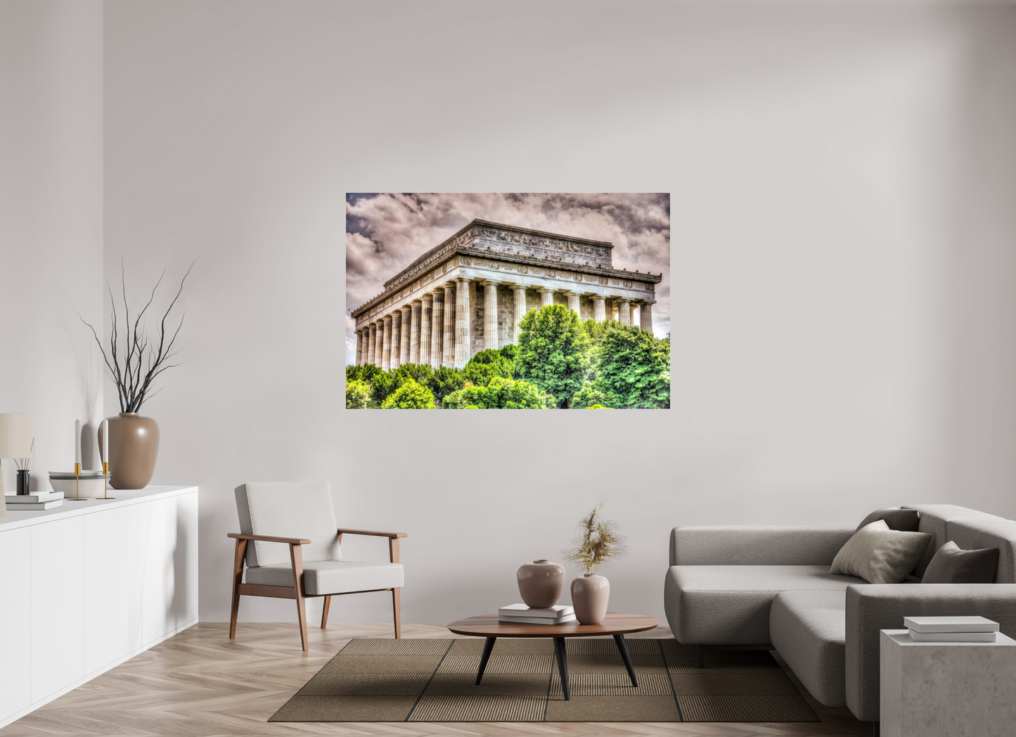 66 x 44″, Photo Print Under Acrylic Glass Lincoln Memorial, Washington DC — Dramatic Architectural Fine Art Print