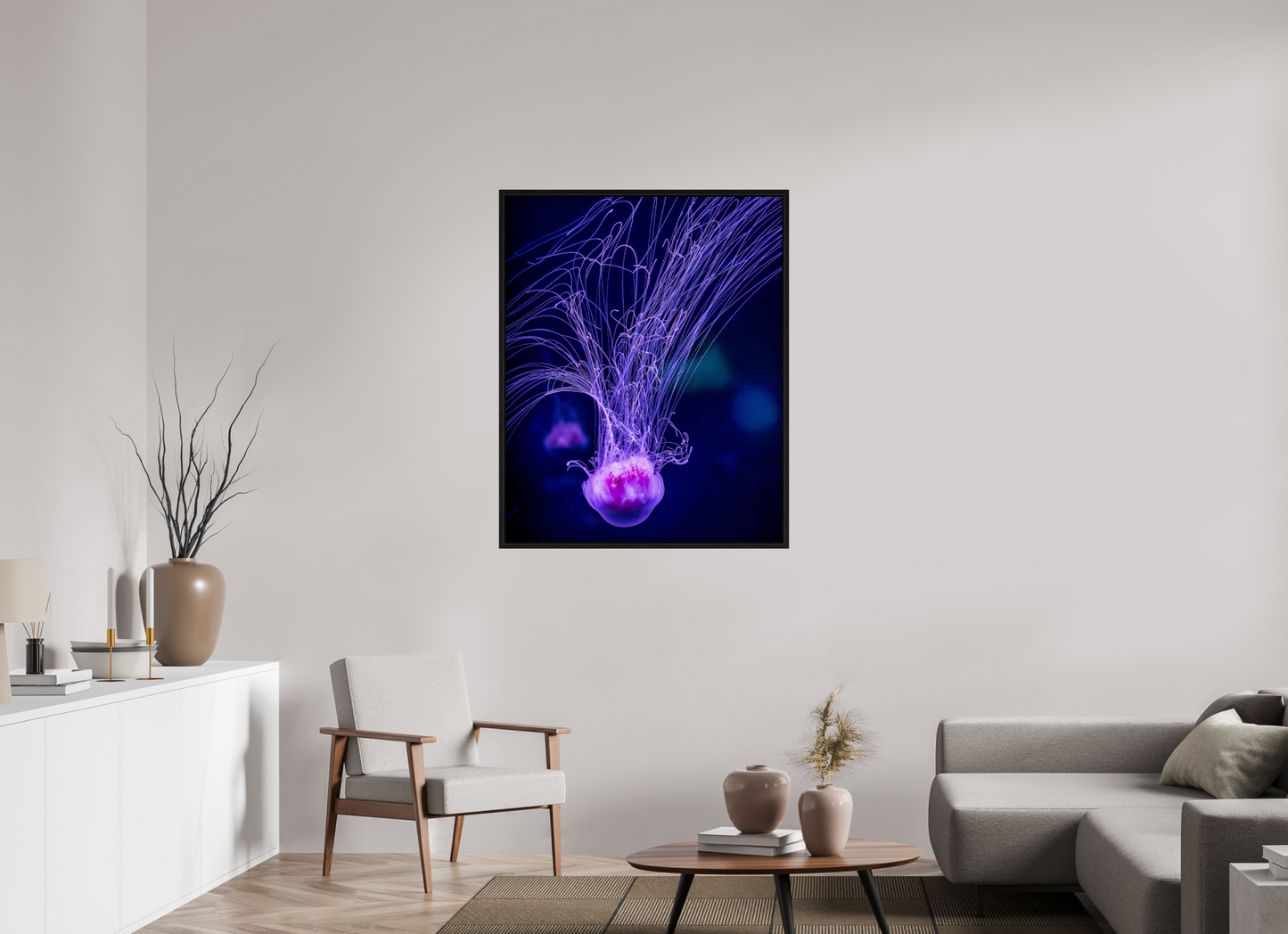 35 x 43.7″, Floater Frame Ocean Calligraphy